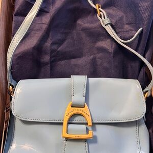Dooney & Bourke Pale Blue Patent Leather Crossbody NWT/Dustbag - See Callouts